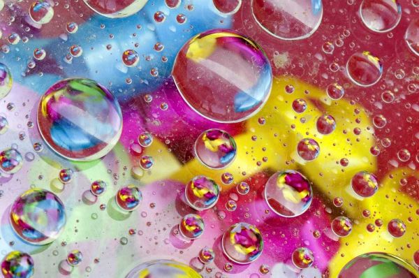 Abstract of bubbles of color